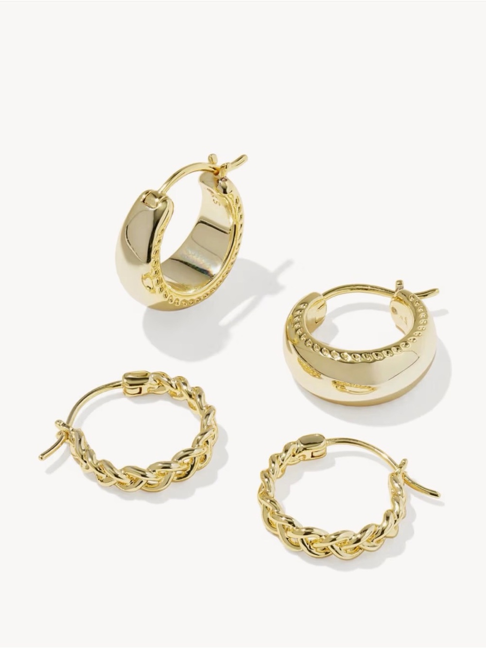 NWT Kendra Scott Gold 2-Pair Hoop Earring Set